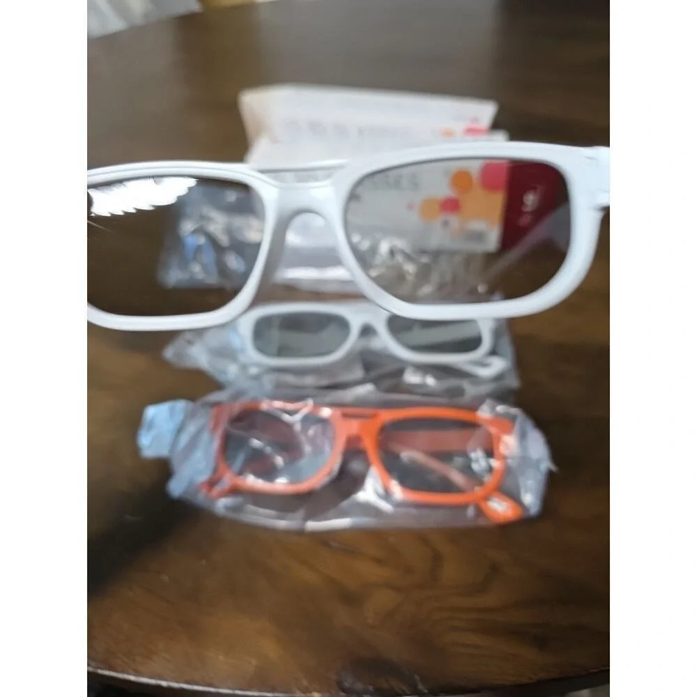 LG AG-F210 Cinema 3D Glasses‎ Black lot of 3 New White Orange